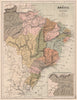 BRAZIL Brésil Brasil in provinces. CORTAMBERT 1880 old antique map plan chart