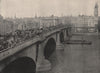LONDON BRIDGE. The bridge, looking north 1895 old antique print picture
