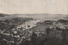 BERGEN. Bird's-eye view of the town and harbour. Norway 1895 old antique print