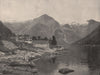 SOGN. View on the Fjaerlandsfjord, Sogn. Norway 1895 old antique print picture