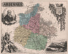 ARDENNES Département.Charleville-Mézières.Turenne.Corvisart.VUILLEMIN 1879 map