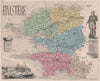 FINISTÈRE. Département. Quimper. VUILLEMIN 1879 old antique map plan chart