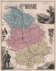 HAUTE-MARNE. Département. Chaumont. Diderot. VUILLEMIN 1879 old antique map