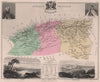 ALGERIA. 'Algérie'. Constantine. Dey d'Alger. Abd-el-Kader. VUILLEMIN 1879 map