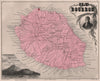 REUNION 'Ile Bourbon'. Piton de la Fournaise Parny Réunion. VUILLEMIN 1879 map