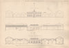 RAILWAY WORKSHOPS, WORCESTER. Transverse Sections. Architectural print 1876