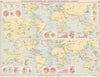 World. Copper, Zinc, Aluminium, Tin, Platinum & Antimony production 1925 map