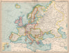 EUROPE. Political map. Shipping routes. Telegraph cables. BARTHOLOMEW 1912