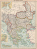 BALKANS. Turkey In Europe Greece Wallachia. Constantinople (Istanbul)  1912 map