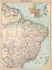 BRAZIL & THE GUIANAS. Inset Rio de Janeiro & Salvador de Bahia plans 1912 map