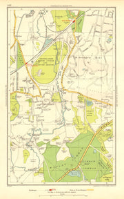 BYFLEET. Brooklands St George's Hill Weybridge Wisley (Surrey) 1937 old map