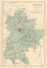 BEDFORDSHIRE. Antique county map by GW BACON 1884 old plan chart