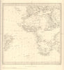 AFRICA.South Europe Brazil.Gnomonic Projection.Mountains of Kong.SDUK 1848 map