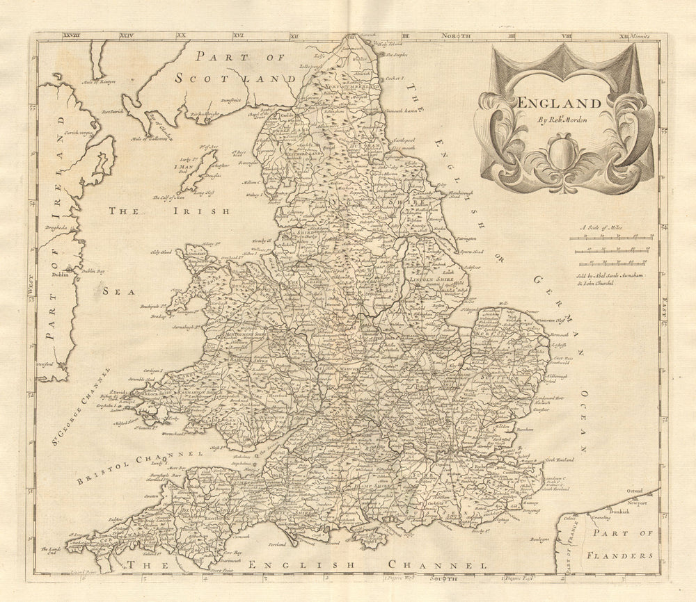 ENGLAND. by ROBERT MORDEN from Camden's Britannia 1772 old antique map chart