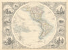 WESTERN HEMISPHERE. Shows Russian America, Gran Colombia.TALLIS/RAPKIN 1851 map