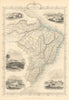 BRAZIL. Uruguay as part of Brazil. Rio de Janeiro view TALLIS/RAPKIN 1851 map