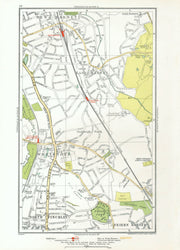 EAST BARNET. Friern Barnet;Whetstone Finchley Cockfosters Totteridge 1933 map