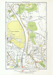HENDON. The Hyde Mill Hill Colindale Edgware Southfields 1933 old vintage map