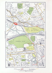 KENSAL. Green/Rise; Acton Harlesden Shepherd's Bush Brondesbury Park 1933 map