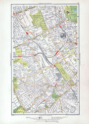 KENSINGTON. Earls Court Fulham Parsons Green Walham Green 1933 old vintage map