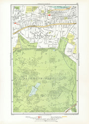 LONDON. Richmond Park East Sheen Mortlake North Sheen Roehampton 1933 old map