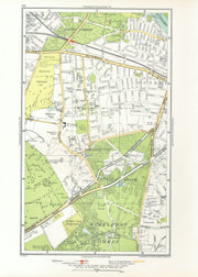 LONDON. Putney Vale Roehampton Barnes Roehampton Park Barnes Common 1933 map