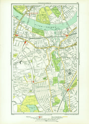 WANDSWORTH. Putney Southfields Parson's Green Earlsfield West Hill 1933 map