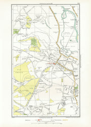 CHERTSEY. Addlestone Chertsey Ottershaw Thorpe Rowhill Laleham (Surrey) 1933 map