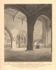 ST HELEN BISHOPSGATE. Interior of the church. London. WILKINSON 1834 old print