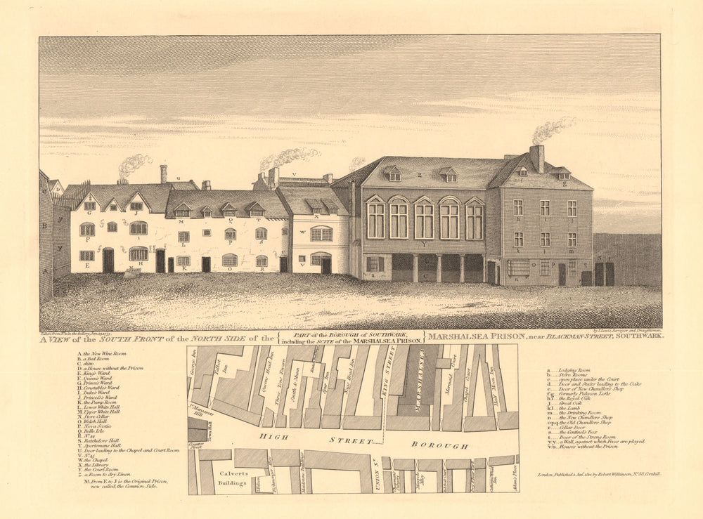 MARSHALSEA PRISON & BOROUGH HIGH STREET MAP. Union Street. King Street 1834