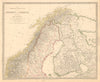 SCANDINAVIA. Northern Sweden and Norway. Finland & part of Russia. SDUK 1845 map