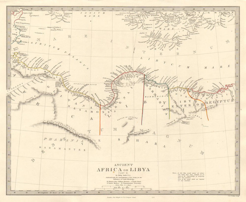 ANCIENT NORTH AFRICA. Syrtis Minor to Alexandria. Libya Egypt. SDUK 1846 map