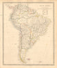 SOUTH AMERICA. Brazil Peru Bolivia w/Litoral Patagonia La Plata. SDUK 1846 map