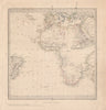 AFRICA South Europe Brazil Gnomonic Projection. Kong Mountains. SDUK 1846 map