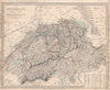 SWITZERLAND SCHWEIZ LA SUISSE. Mountain passes & heights profile. SDUK 1845 map