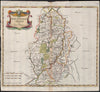 NOTTINGHAMSHIRE. by ROBERT MORDEN from Camden's Britannia. Coloured 1695 map