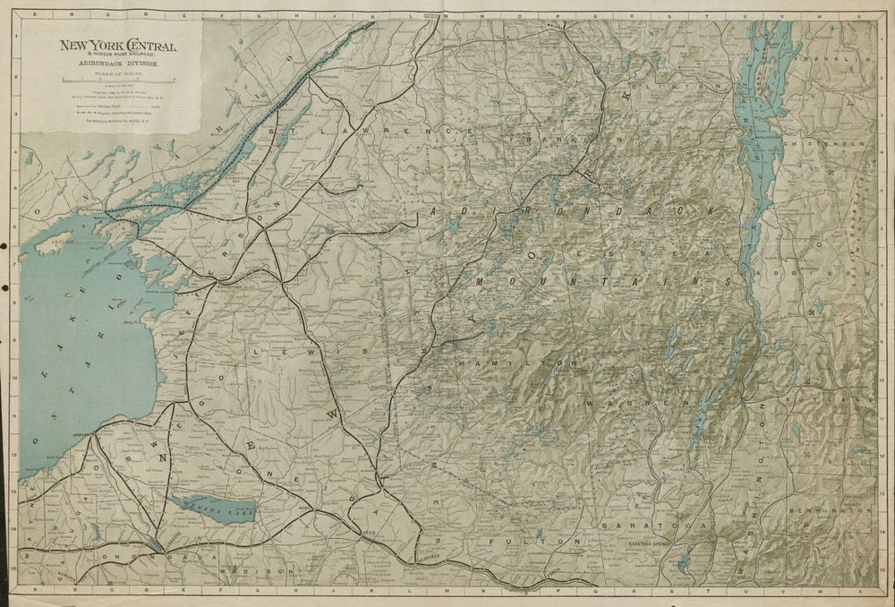 New York Central & Hudson River Railroad. Adirondack Division. NY State 1902 map