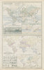 World physical features ocean currents ethnographical religions 1856 old map
