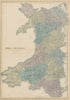 North & South Wales. Counties. SIDNEY HALL 1856 old antique map plan chart