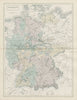 Germany showing states, by SIDNEY HALL 1856 old antique vintage map plan chart