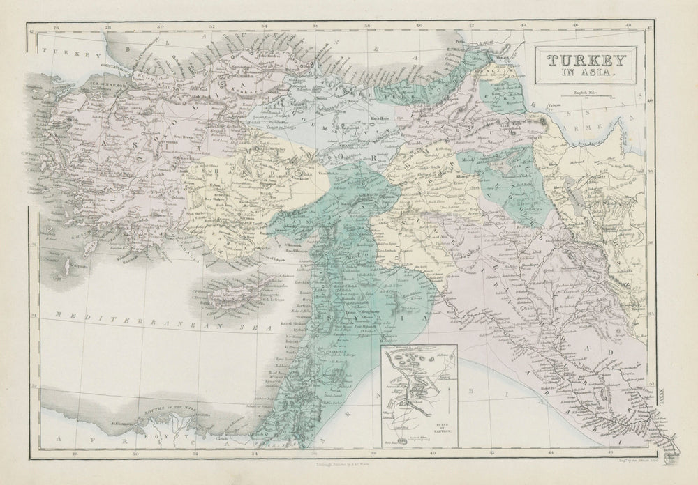 Turkey in Asia. Inset Ruins of Babylon. Levant Iraq. GEORGE AIKMAN 1856 map