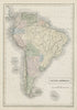 South America. Bolivia with Litoral. New Granada. Banda Oriental. HALL 1856 map
