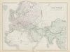 The World as known to the Ancients, by WILLIAM HUGHES 1856 old antique map