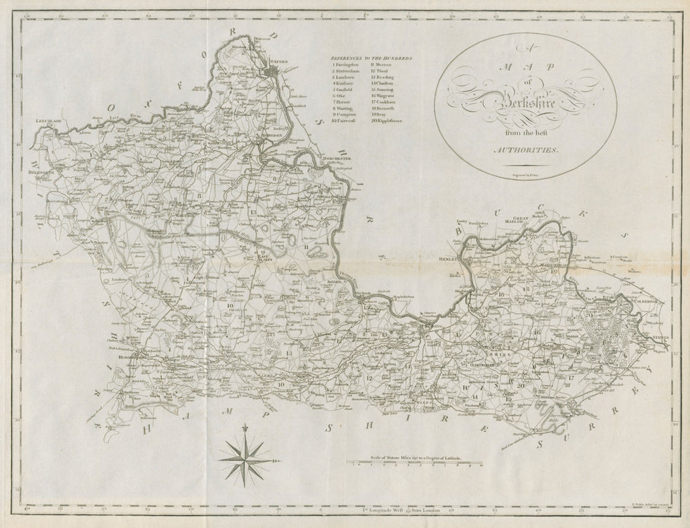 "A map of Berkshire from the best authorities". County map. CARY 1789 old