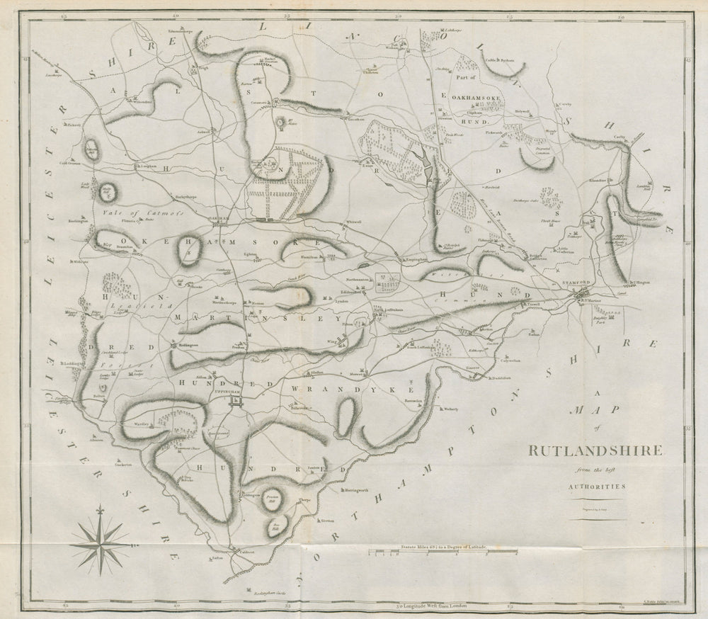 "A map of Rutlandshire from the best authorities". County map. CARY 1789