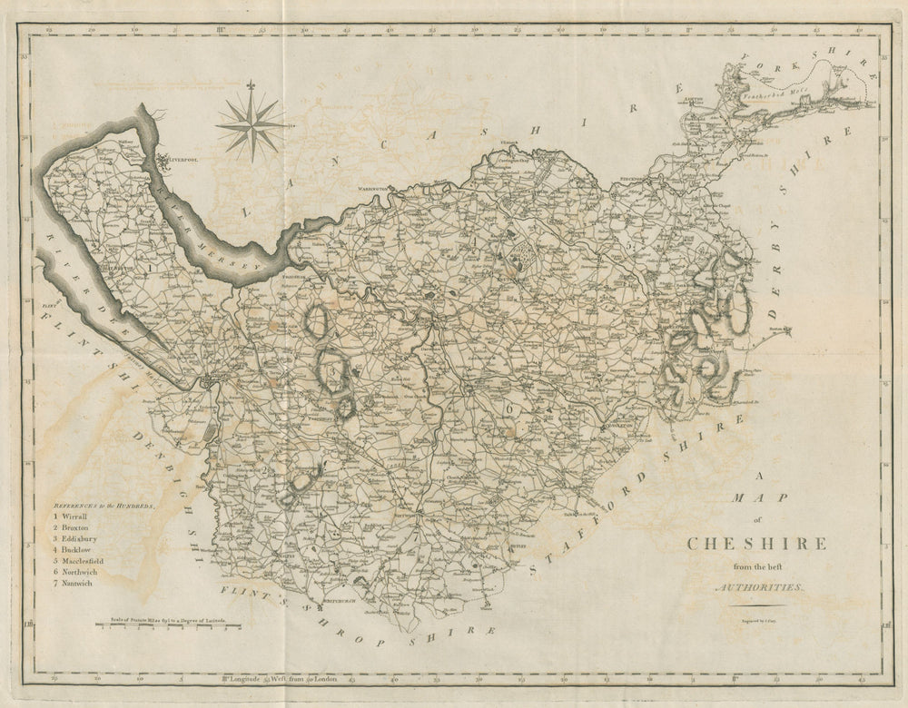 "A map of Cheshire from the best authorities". County map. CARY 1789 old