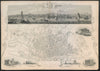 Decorative antique town plan of LIVERPOOL by Tallis, Rapkin & Winkles 1851 map