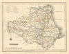 Antique county map of DURHAM by Creighton & Starling for Lewis c1840 old