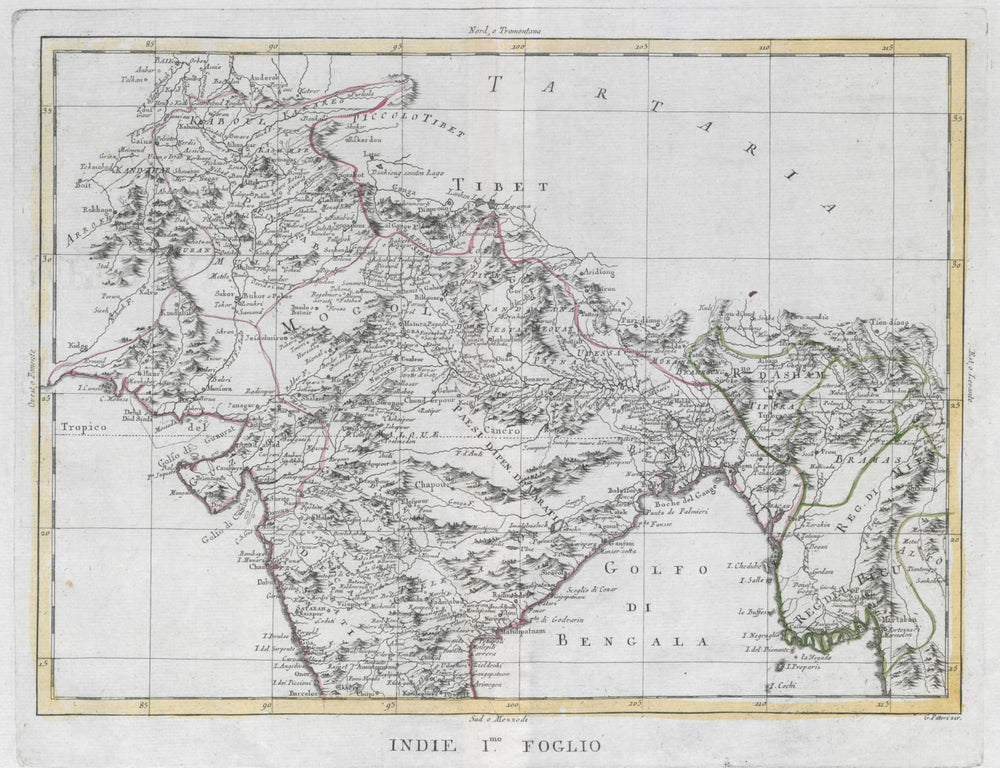 "Indie Foglio I". Mughal Empire. India Pakistan Nepal Bangladesh. ZATTA 1785 map