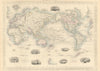 BRITISH EMPIRE. Shows steam routes to the colonies.World. RAPKIN/TALLIS 1851 map